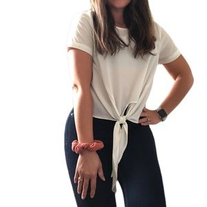 Womens white tie top. Size small